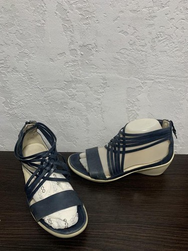 Women ecco heels blue leather - women,