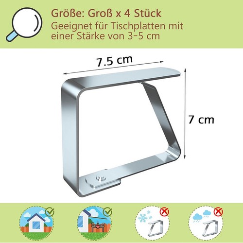 Große tischtuchklammern 4er - große,