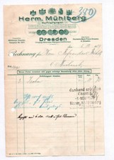 Litho Rechnung Mühlberg Dresden 1909 Hoflieferant Kleidung Mode
