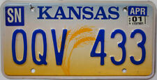 Kansas Nummernschild USA Kennzeichen License Plate Original Auto-Schild OQV 433