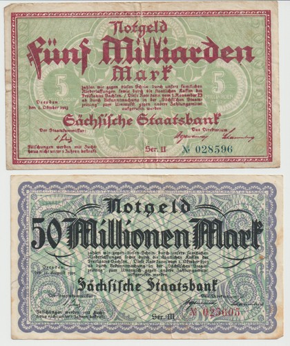 Notgeld dresden sächsische - 2x,