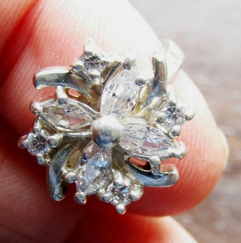 Blumenring 925 silber cubic - 925,