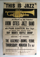 POSTER Jazz Avon Cities Jazz Band Yeovil Assembly Rooms Somerset Vintage 1958