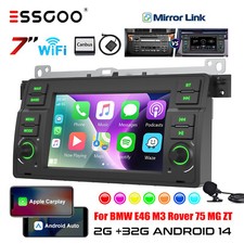 Android 14 Apple Carplay Autoradio GPS RDS WiFi Für BMW 3er E46 M3 Rover 75 MGZT