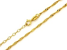 Echte Goldkette 585 Damen Mädchen 42-45 cm Verlaengerung Ankerkette 0,97g Feines