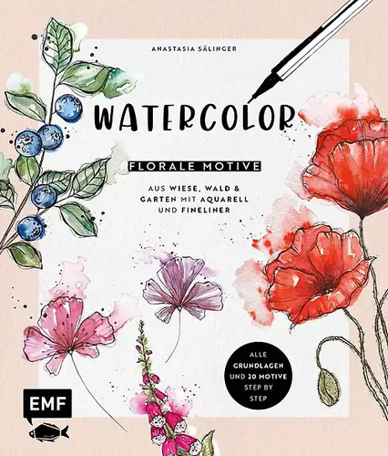 Watercolor florale motive - watercolor,
