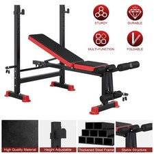 Hantelbank Klappbar Trainingsbank mit Langhantelablage Schrägbank Fitnessstation