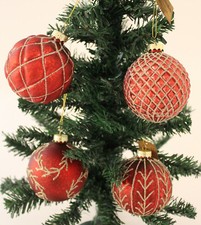 Christbaumkugeln rot mit - 12, x