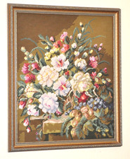 Gobelinbild handgestickt; gerahmt ca. 66 cm x 57 cm