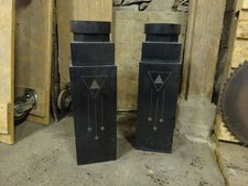2x Grabstein Stele schwarz Grabmal Friedhof * sehr alt * Grabstele 70x20x20