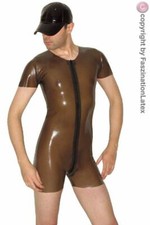 Latex-Kurzanzug mit Rundhals