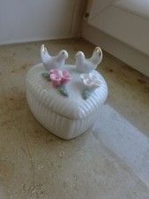 Schmuck Schatulle Bonboniere weiß Tauben Hochzeit NEU