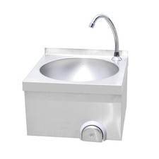 Gastro Waschbecken Edelstahl rund Kniebedienung Handwaschbecken Spüle