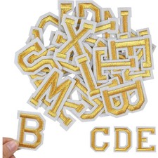 Aufnäher buchstaben gold - aufnäher,