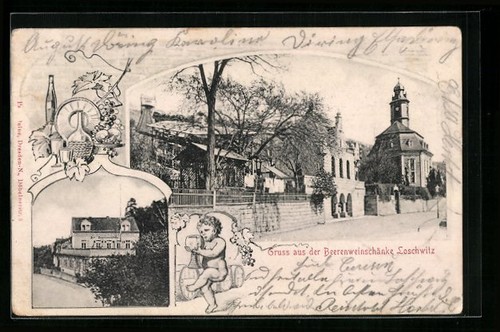 Dresden loschwitz gasthaus - ak, dresden-loschwitz,