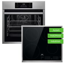 AEG HERDSET Backofen + Induktionskochfeld 4fach Slider Bräterzone autark 60cm