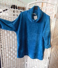 TUNIKA RollKrangenPulli *LangARM*LagenLook*SamtVelour*Gr42,44,46**PETROL** Italy