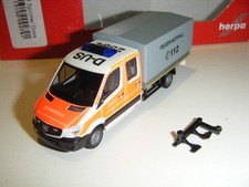 Herpa 092791 MB Sprinter neu Doka Pritsche/Plane Feuerwehr Düsseldorf