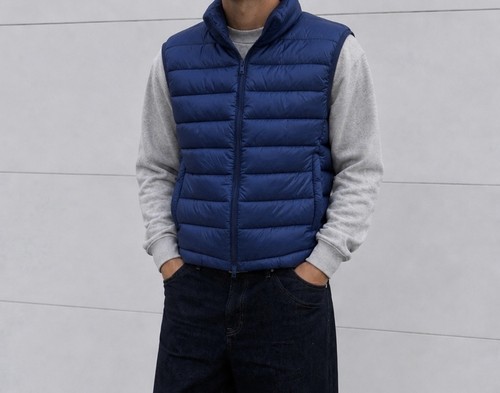 Herren steppweste blau l - herren, gr.