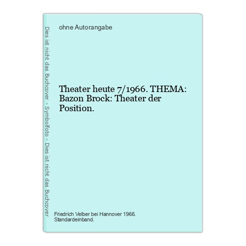 Theater heute 1966 thema - heute,