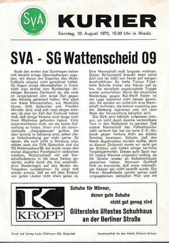 Fussball programmheft 72 73 - , 72/73