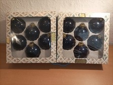 12 Christbaumkugeln, Weihnachtsschmuck, Lauscha? Dunkelblau #33