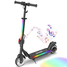 Elektroroller Kinder Klappbar Elektroscooter LED-Anzeige Elektro Roller Schwarz