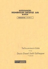 Teilnummern-Liste für den Deutz-Diesel-Stahl-Schlepper F2 M 315 (1955)