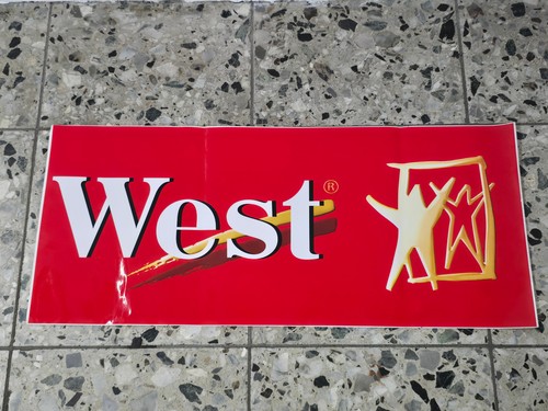 West zigaretten aufkleber - west,