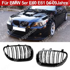 für BMW 5er E60 E61 Touring Nieren Grill Kühlergrill GLANZ SCHWARZ Einzelsteg