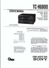 Sony Service Manual für TC-H 6800 Copy