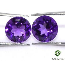 2.35 Karat Zertifiziert Natürlich Amethyst Rund Schliff Paar 7 MM Glänzend Lose