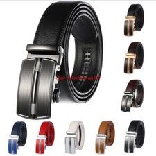 Neu Herren Gürtel Echtes Leder Gürtel Automatik Schnalle Breit Belt Anzug Jeans