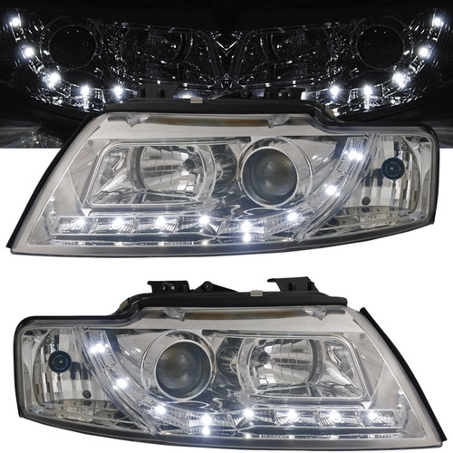 Led scheinwerfer set chrom - set, in