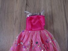 Mode Fashion für Barbie o. ä. Modepuppe Ballkleid pink mit Pailletten (16875)