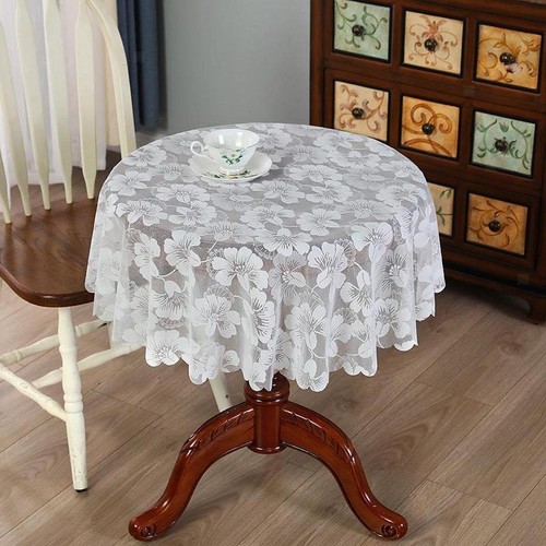 Runde tischdecke aus weißem - runde,