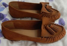 Asos Halbschuh Damen Slipper feste Schuhe Gr. EU 35 1/2 (UK 3) Hell Braun/Cognac