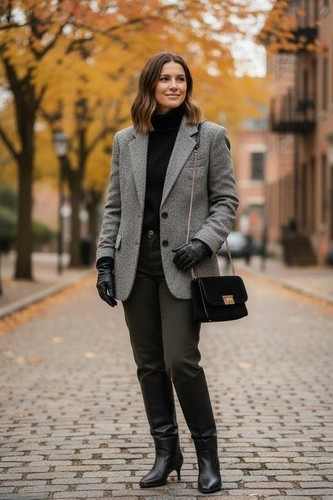 Women harris tweed jacket - women, grey