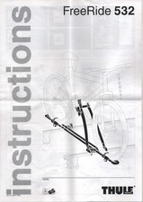 2  THULE Free Ride 532 Fahrradtäger Montiert auf Relingträger + Surfbretthalter