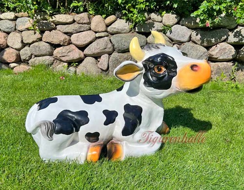 Witzige kuh liegend figur deko - figur,