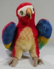 Steiff Papagei „Lora“ – Ara – 22 cm – ca. 1960er Jahre – buntes Mohair