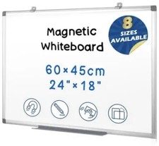 Magnettafel Whiteboard 60 x 45cm, Pinnwand Magnetisch mit Aluminiumrahmen