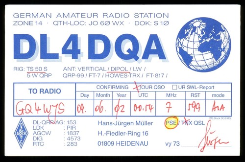 Qsl kartenradio germany dl4dqa - kartenradio,