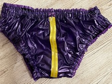 Toller Lila Metallic PVC Slip mit Zipper Gr.L-XL