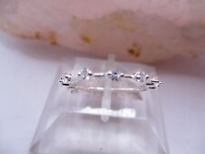 Damen Ring schlicht 925 Sterlingsilber  9 Zirkonia rund klar Rg 52/12