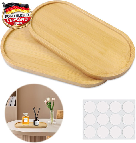 Holztablett bambus oval - holztablett,