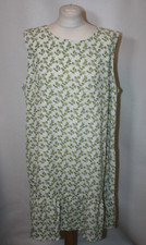 Kleid Größe 20 Next cremefarben mit grünem Regenschirm gemustert 7922 neu ohne Etikett