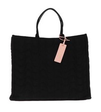 COCCINELLE Never Without Bag Nylon Matelasse Handbag Shopper Tasche Noir / Noir