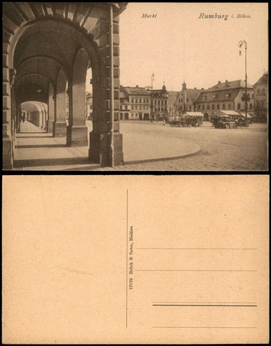 Postcard rumburg rumburk - rumburk, markt