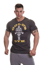Golds Gym T-Shirt  , Gold´s Gym U.S.A Logo Shirt, charcoal grau , Muscle Joe